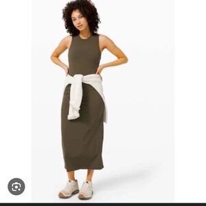 Lululemon All Aligned Midi Dress - Dark Olive
